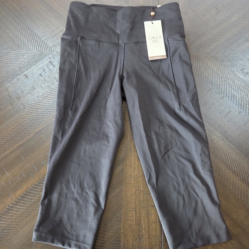 CALIA by Carrie Underwood PowerMove High Rise Knee Crop Leggings XS NEW Black - Picture 2 of 15